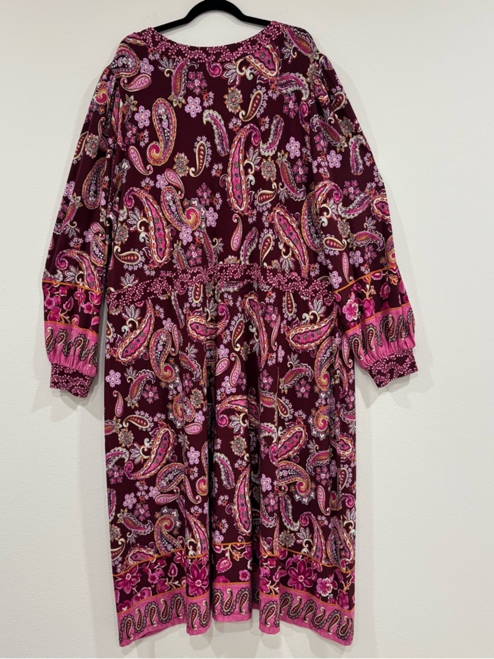 Susan Graver Paisley Floral Boho Midi Dress Comfy Stretch 3X - Picture 2 of 7